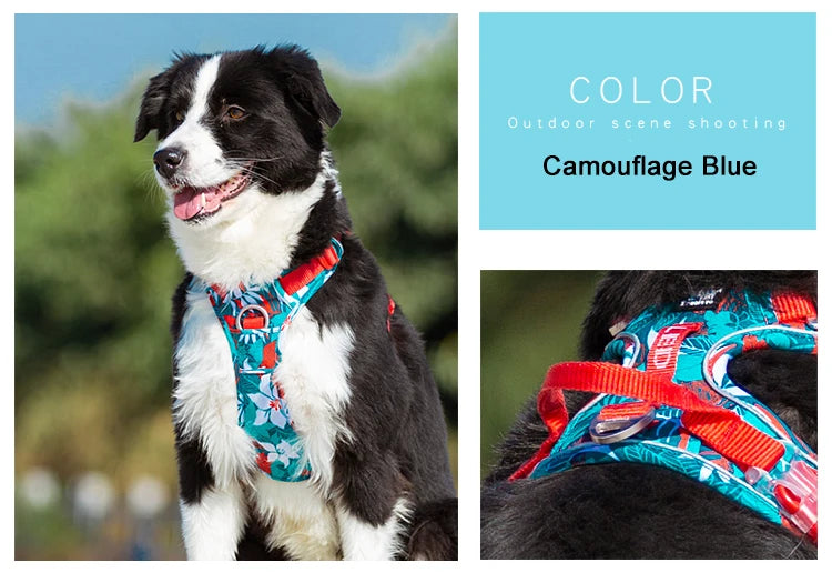 Pet Harness Camouflage With Reflective Nylon Special Edition