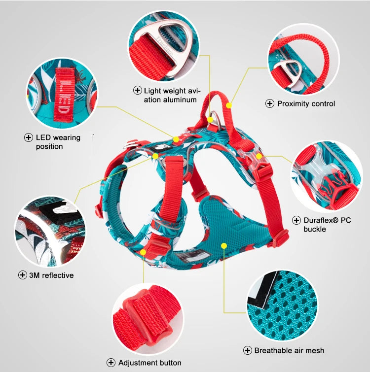 Pet Harness Camouflage With Reflective Nylon Special Edition