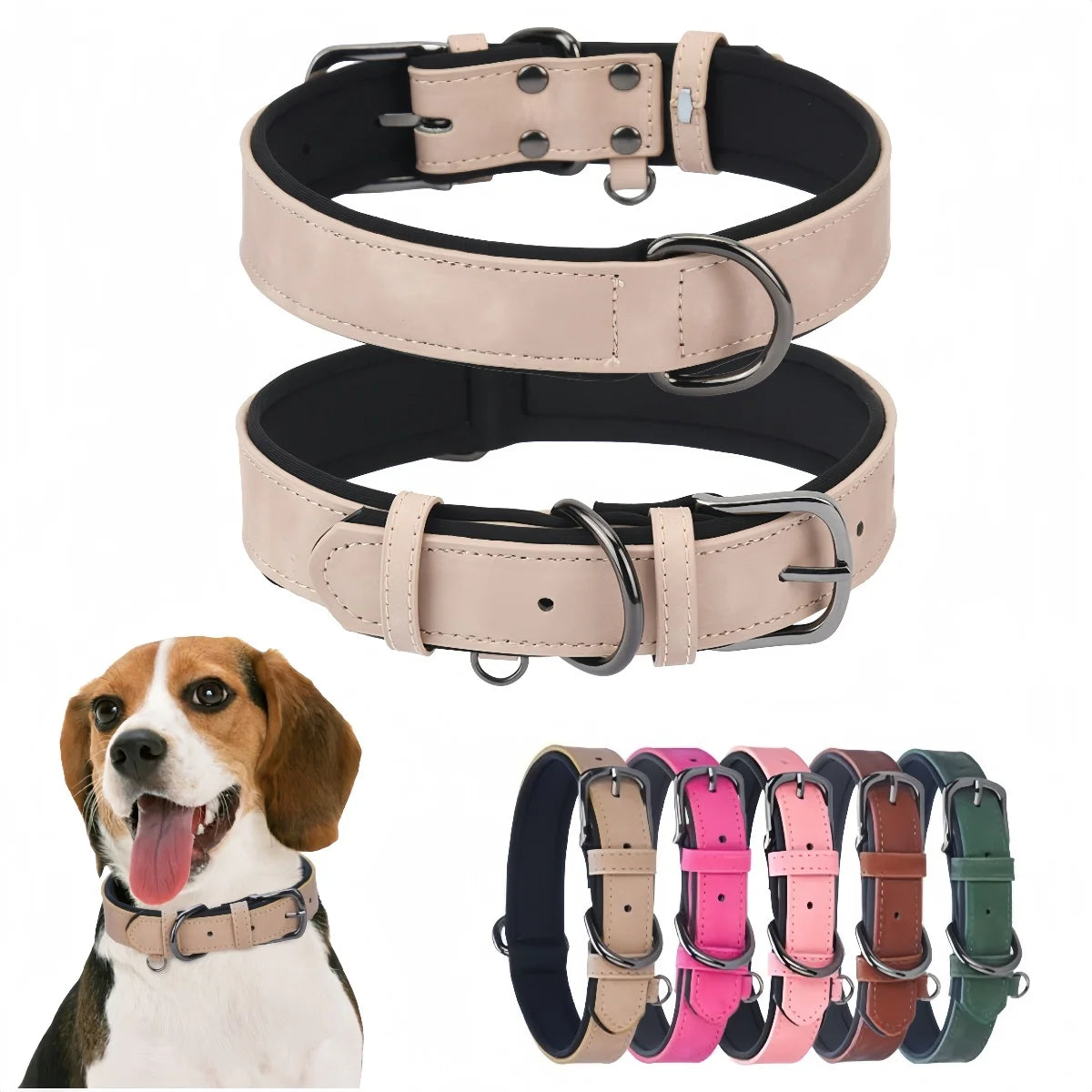 Adjustable Leather Dog Collar