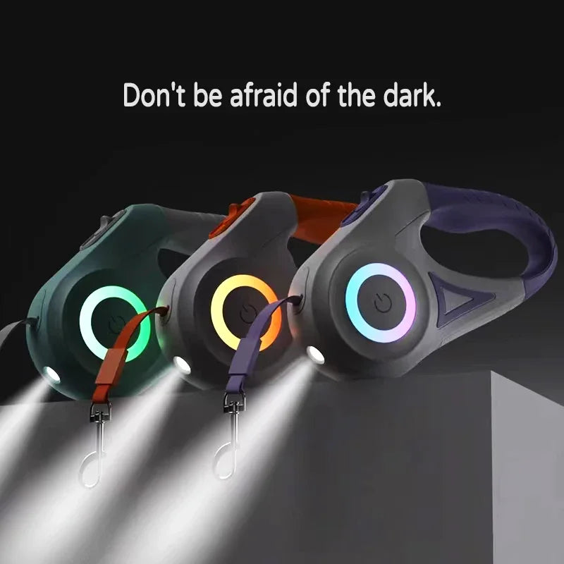 LED Retractable Dog Leash