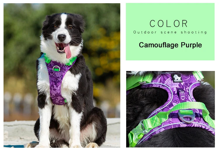 Pet Harness Camouflage With Reflective Nylon Special Edition