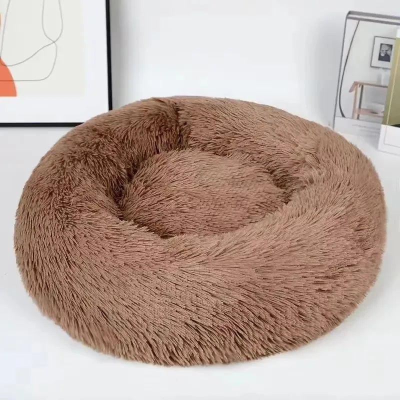 Donut Round Basket Plush Bed for Pets