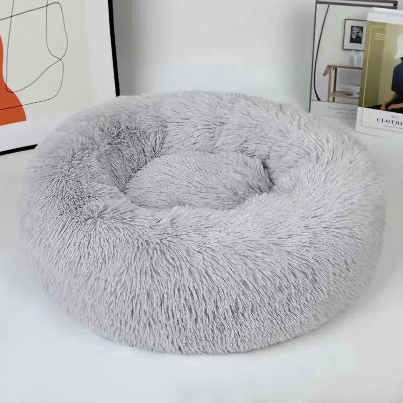 Donut Round Basket Plush Bed for Pets
