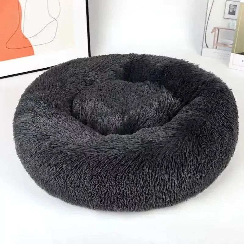 Donut Round Basket Plush Bed for Pets