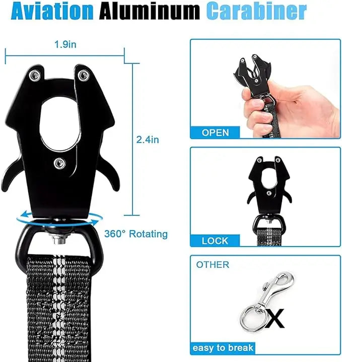 Shock Absorbing Pet Leash with Car Seatbelt