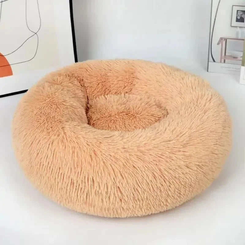Donut Round Basket Plush Bed for Pets