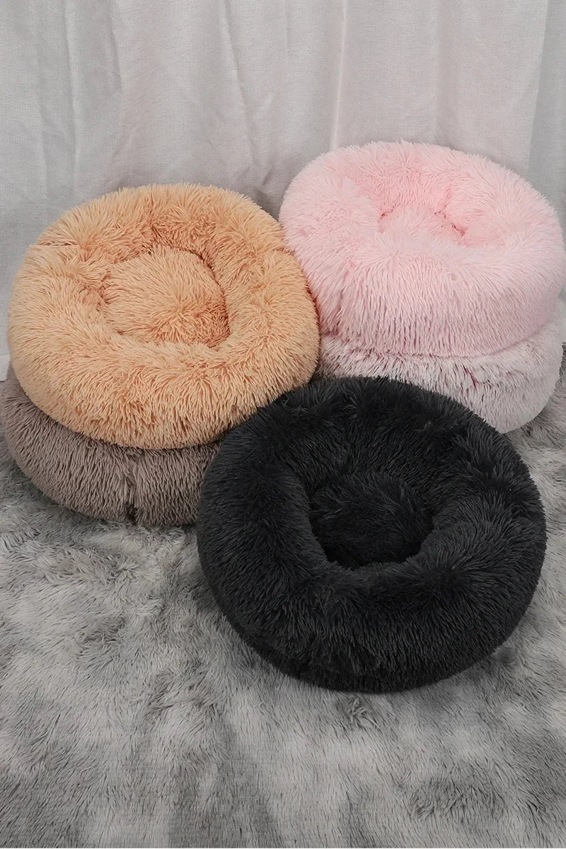 Donut Round Basket Plush Bed for Pets
