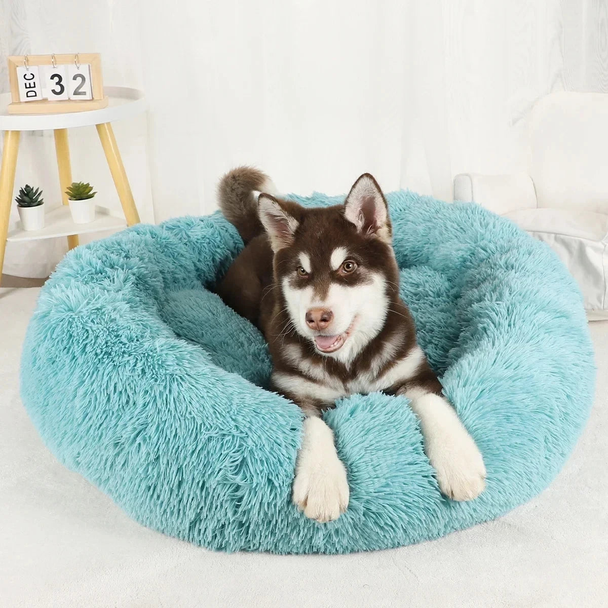 Donut Round Basket Plush Bed for Pets