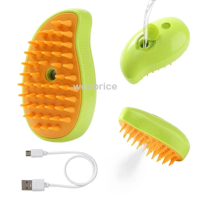 3-in-1 Dog Hair Cat Hair Brush Electric Pet Cleaning Brush Steam Spray Brush Massage Hair Removal Comb Anti Flying Brushes