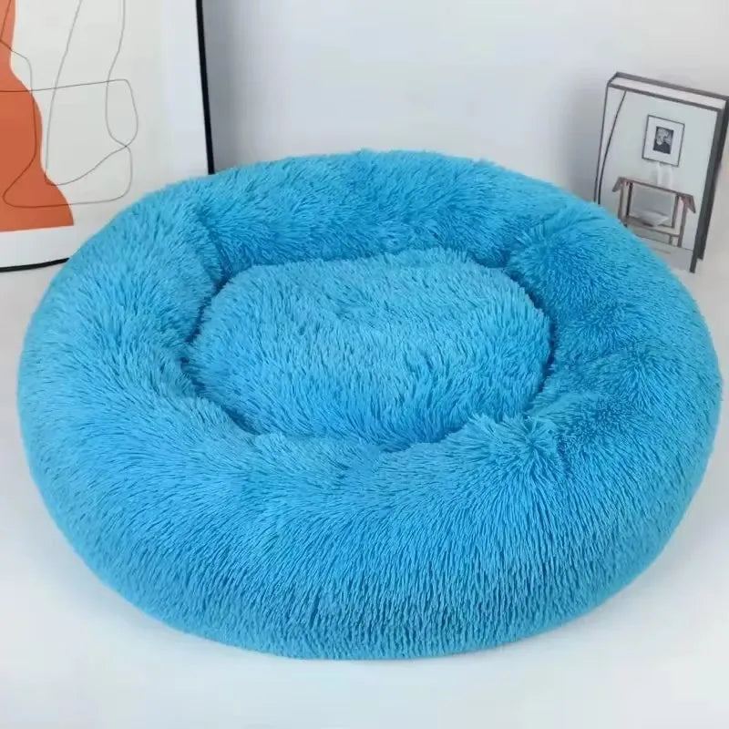 Donut Round Basket Plush Bed for Pets