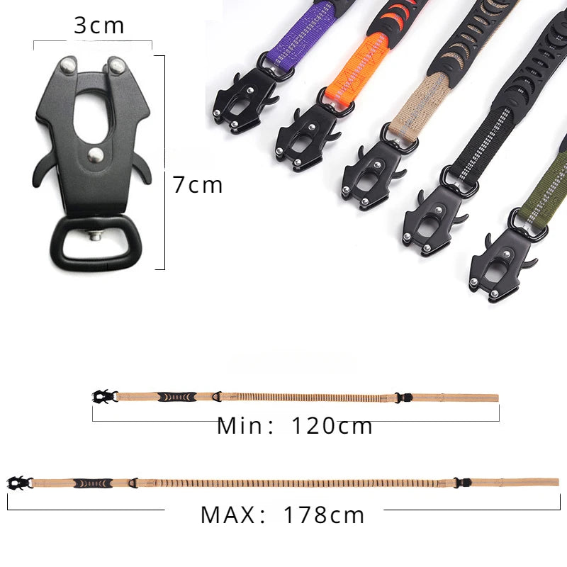 Shock Absorbing Pet Leash with Car Seatbelt