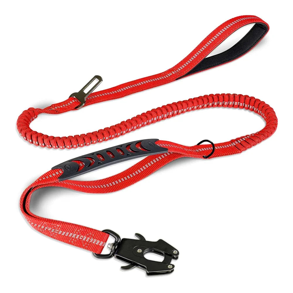 Shock Absorbing Pet Leash with Car Seatbelt