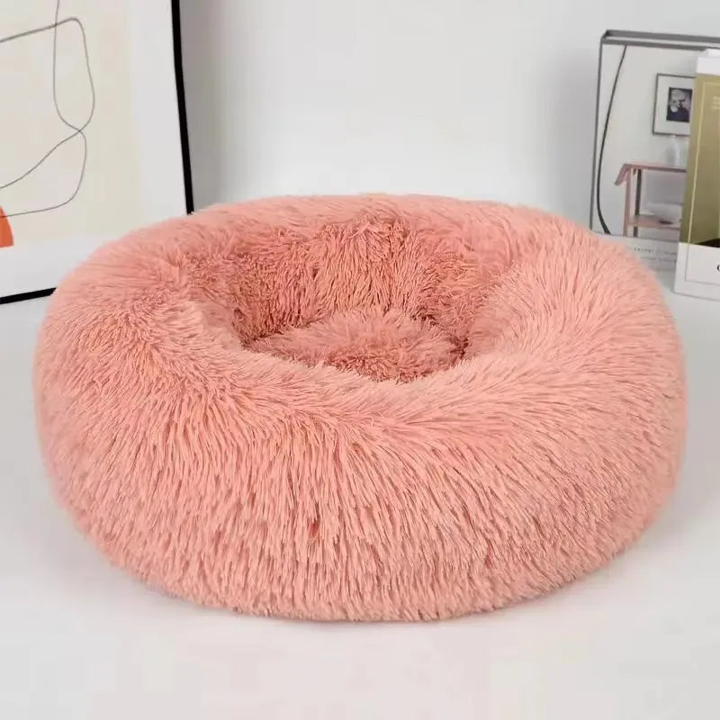 Donut Round Basket Plush Bed for Pets