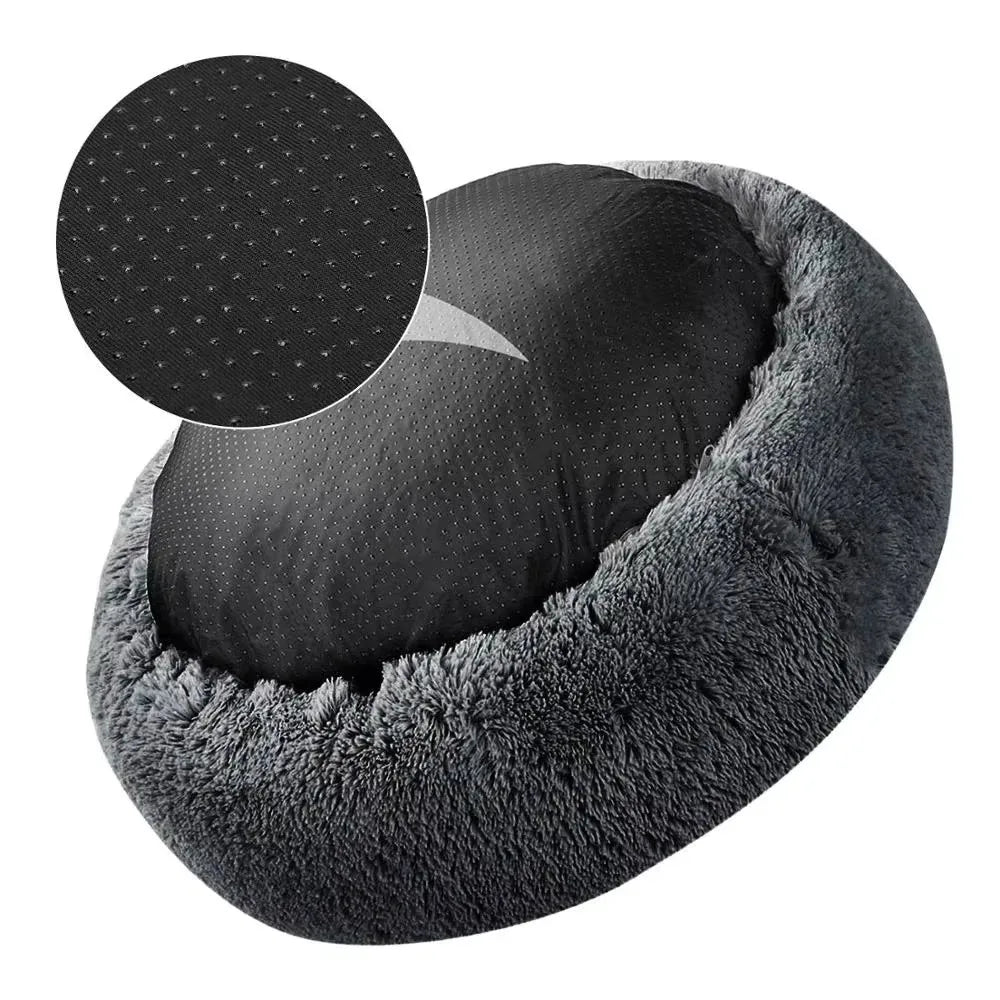 Donut Round Basket Plush Bed for Pets