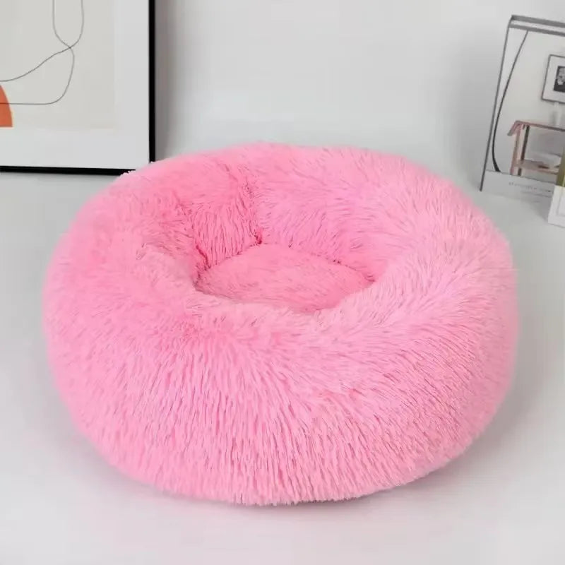 Donut Round Basket Plush Bed for Pets