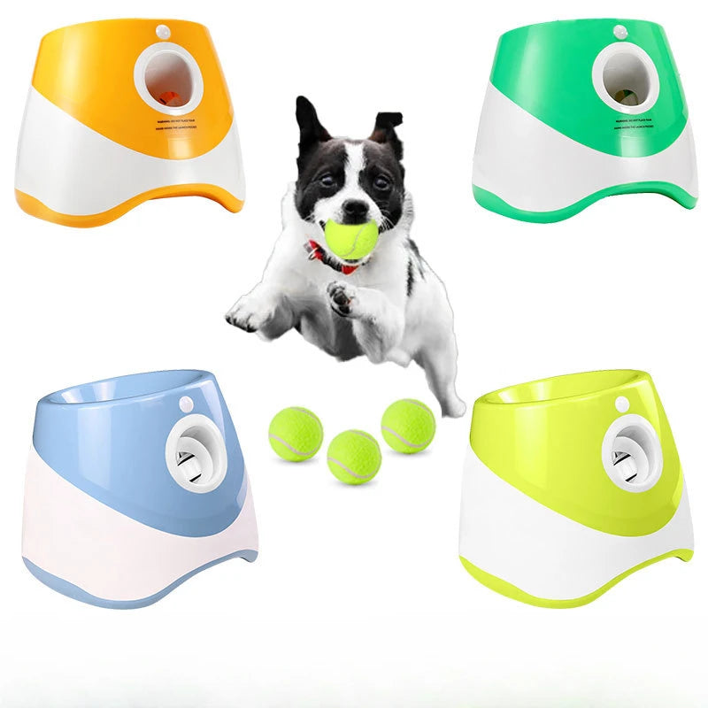 Dog Ball Throwing Launcher Automatic Dog Chase Toy Tennis Ball Throwing Machine With 3 balls Pet Interactive Toy, USB Charging