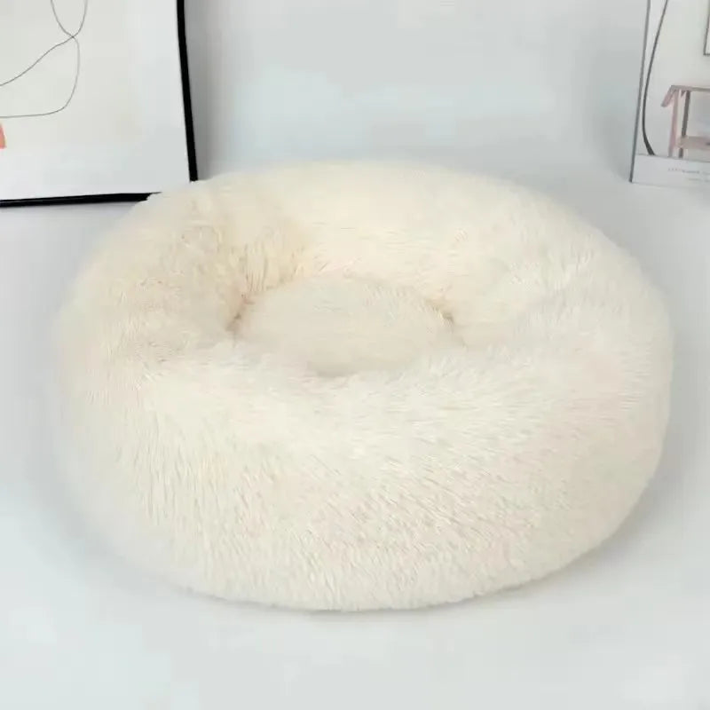 Donut Round Basket Plush Bed for Pets