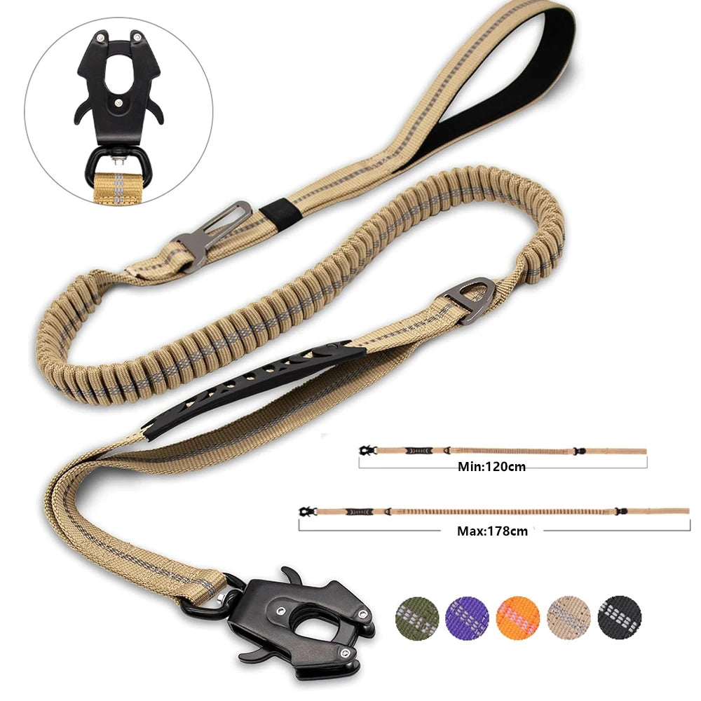 Shock Absorbing Pet Leash with Car Seatbelt