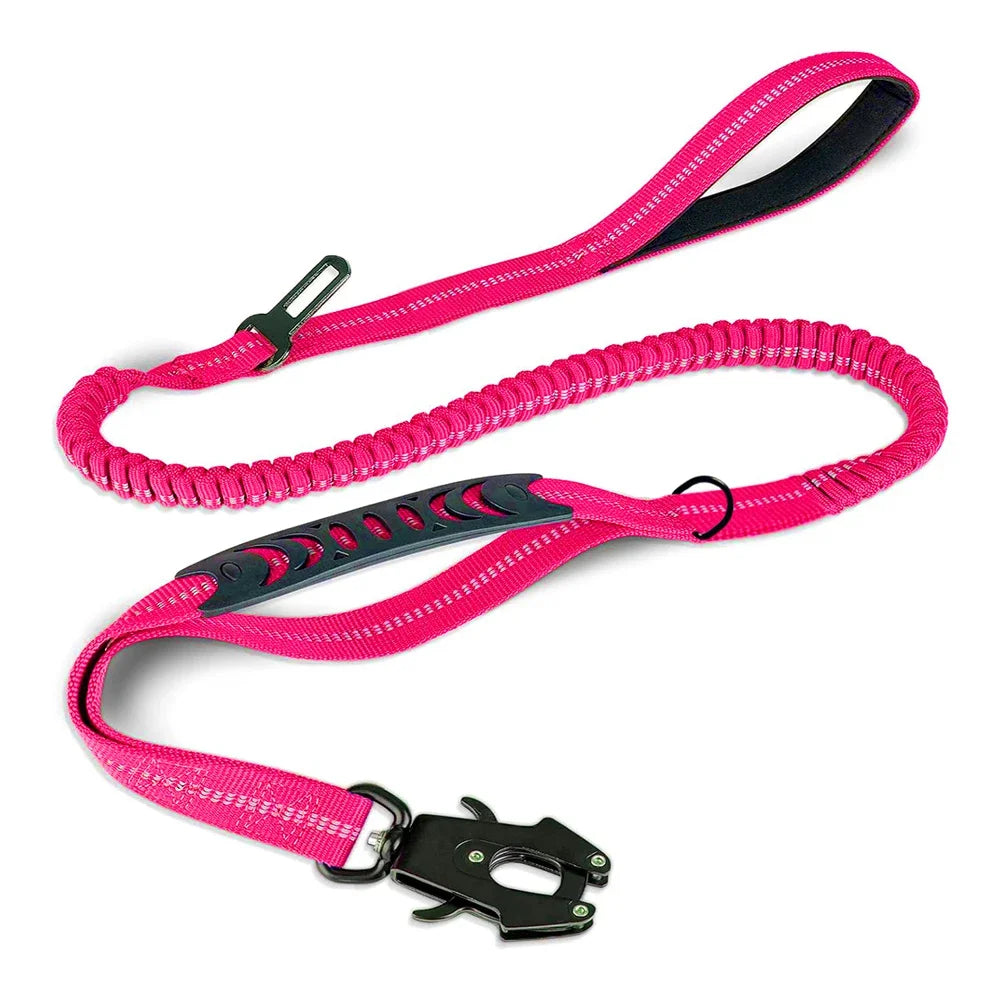 Shock Absorbing Pet Leash with Car Seatbelt