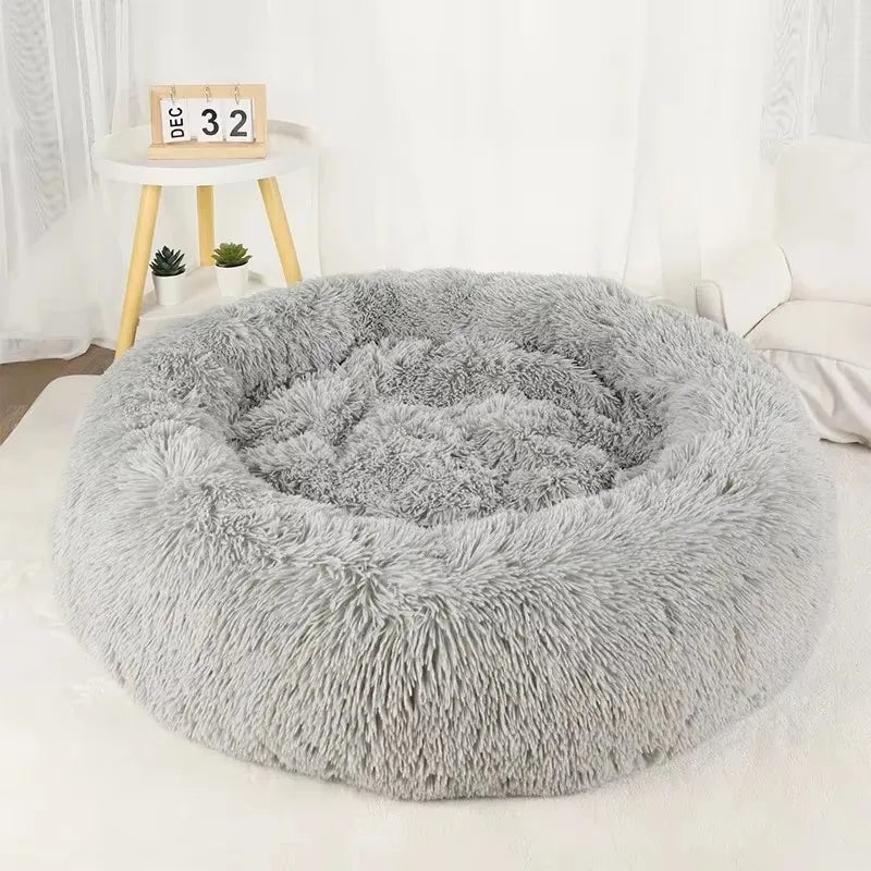 Donut Round Basket Plush Bed for Pets