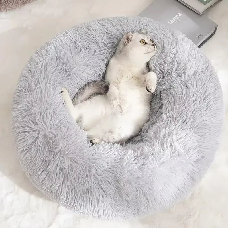 Donut Round Basket Plush Bed for Pets