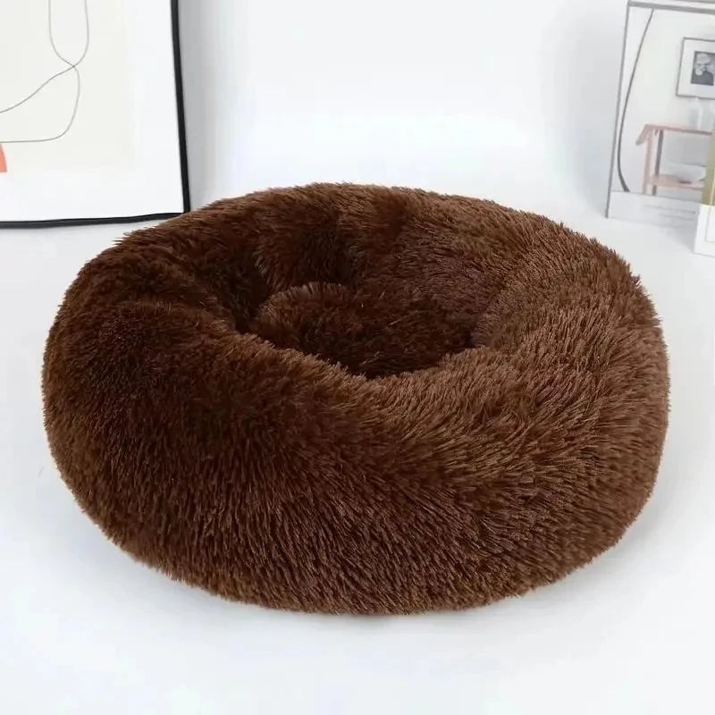 Donut Round Basket Plush Bed for Pets