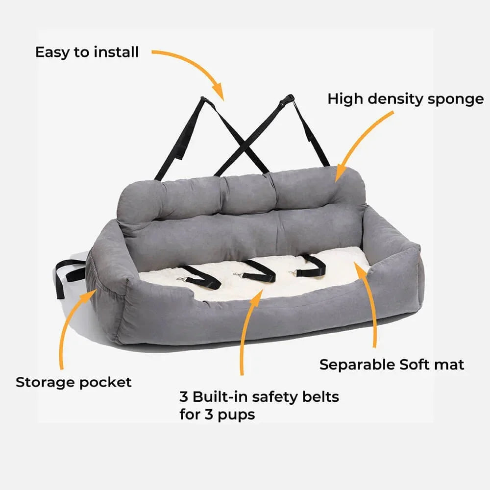Deluxe Dog Car Seat Bed