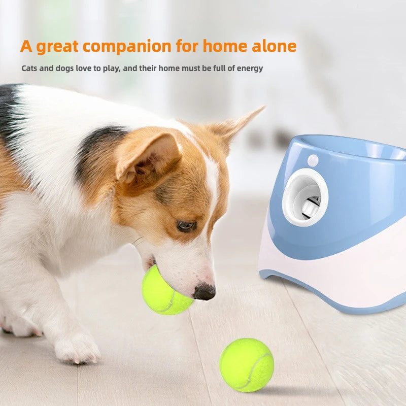 Dog Ball Throwing Launcher Automatic Dog Chase Toy Tennis Ball Throwing Machine With 3 balls Pet Interactive Toy, USB Charging