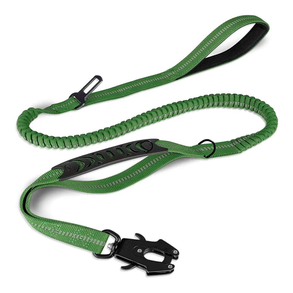 Shock Absorbing Pet Leash with Car Seatbelt