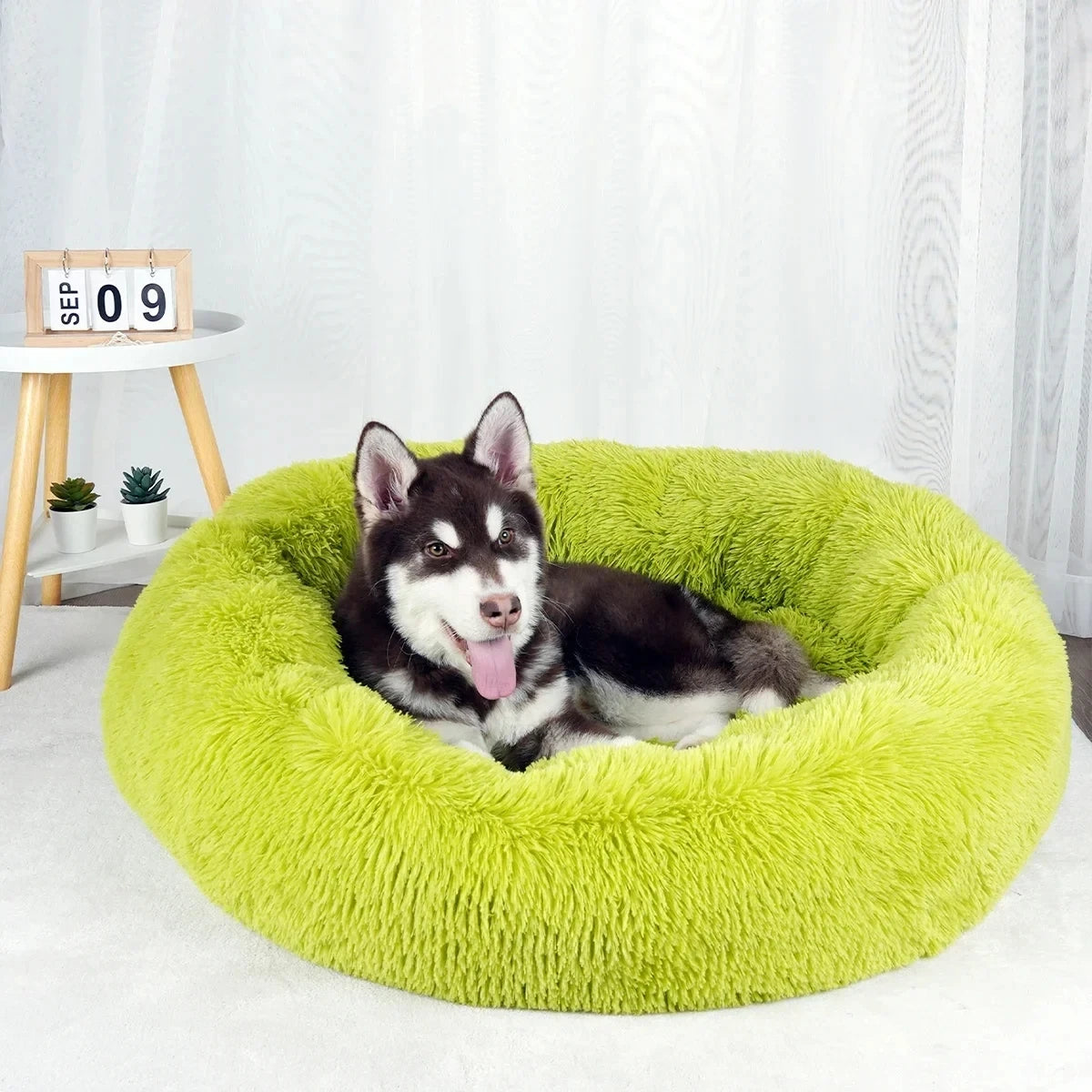 Donut Round Basket Plush Bed for Pets